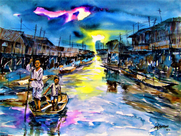 Water people - By Ini Brown - Water color on paper