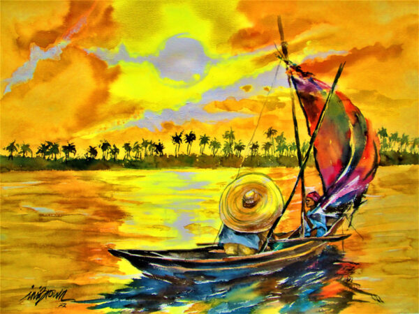 Sunrise - By Ini Brown - Water color on paper