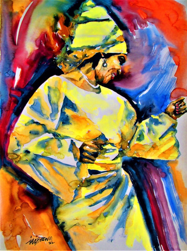 Joyous rhythm - By Ini Brown - Water color on paper
