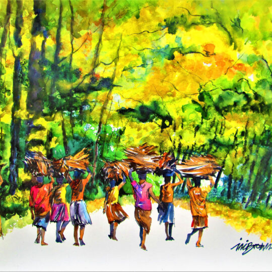 Trail Home - By Ini Brown - Water color on paper