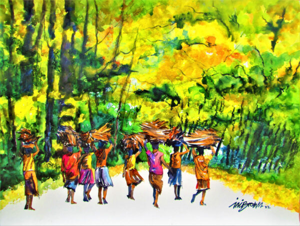 Trail Home - By Ini Brown - Water color on paper